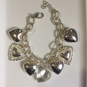 Silver Heart Charm Bracelet